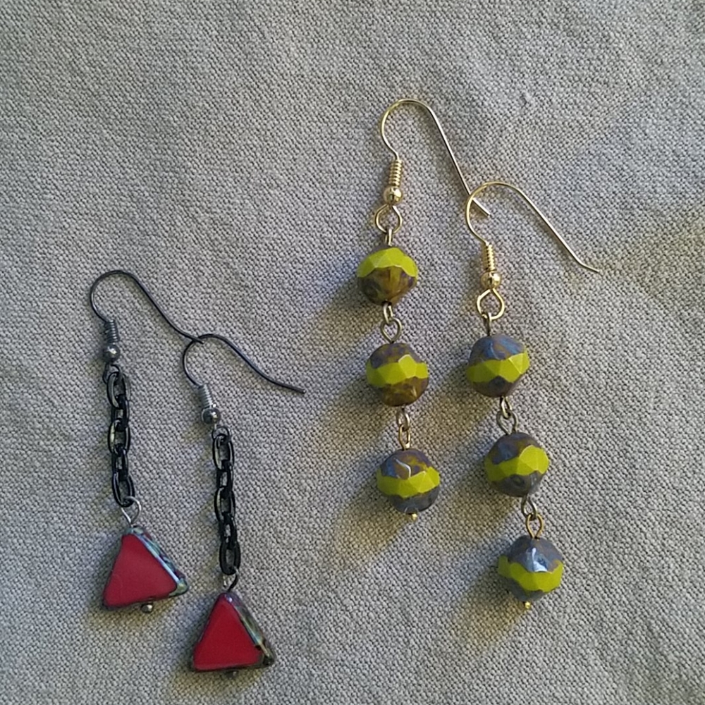 Two pairs of Czech glass earrings